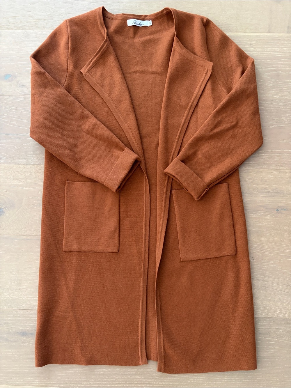 Open-Front Pumpkin Spice Knit Heavyweight Cardigan